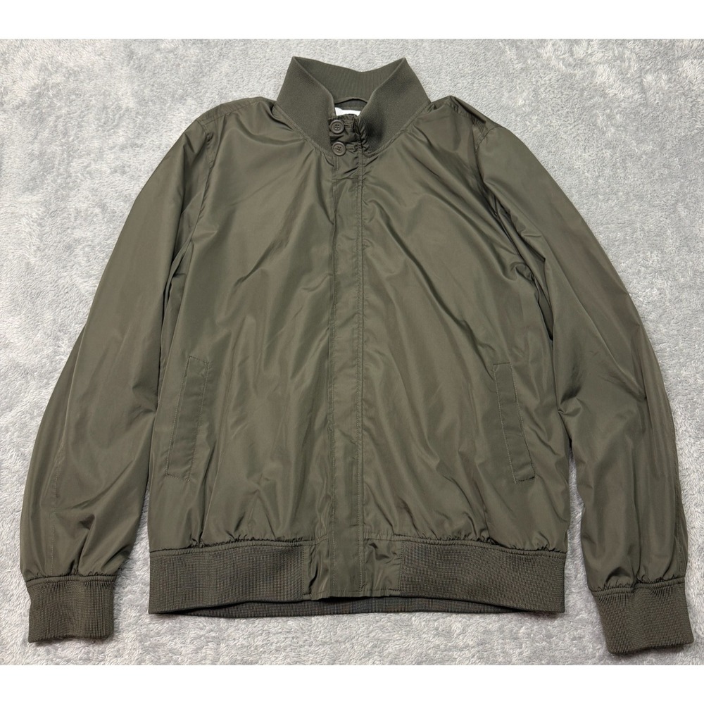 Everlane Bomber Jacket Mens XL Green Full Zip Pockets Windbreaker Long Sleeve